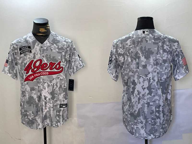Men%27s San Francisco 49ers Blank Arctic Camo 2024 Salute to Service Stitched Baseball Jersey->washington commanders->NFL Jersey